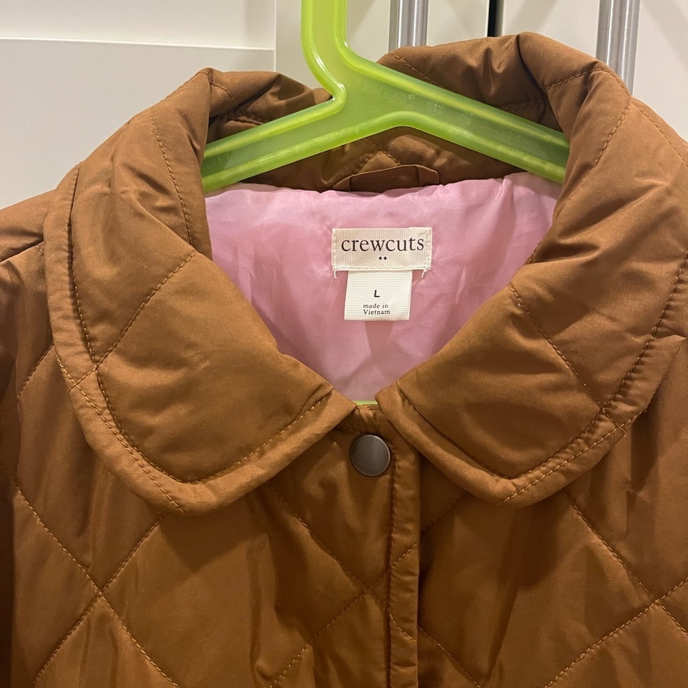 Crewcuts Quilted Peplum Brown Barn Jacket, size L - Picture 4 of 11
